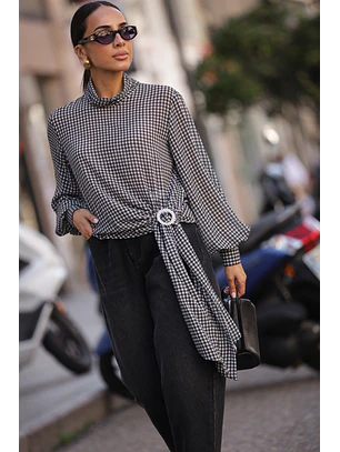 Blusa Halo Print Preto e Branco - SAHOCO 