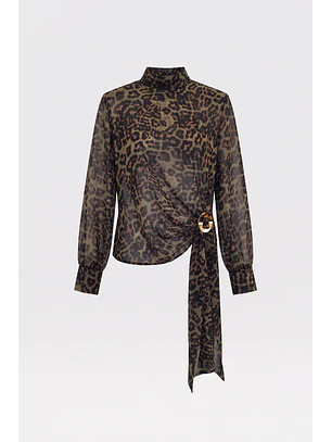 Blusa Halo Print Animal Print Verde - SAHOCO