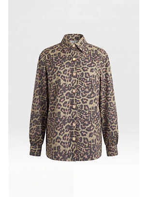 Camisa Margaux Animal Print Verde - SAHOCO 