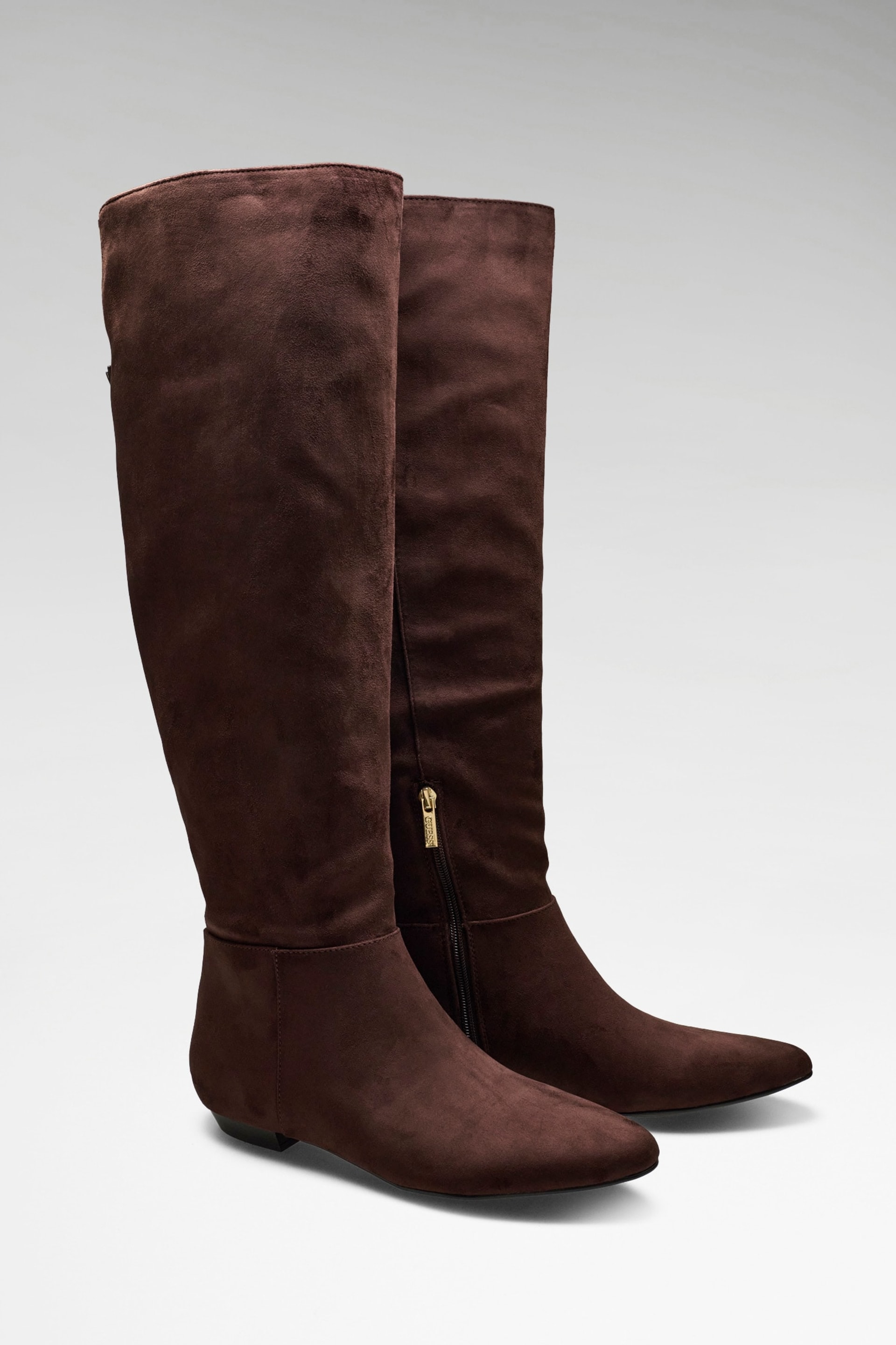 Bota de Cano Alto Cordan Camurça Castanho - Guess 2