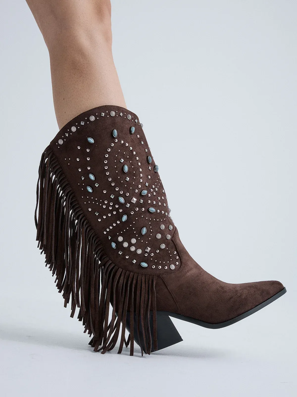 Bota Texana com Franjas P665-H2094 Castanho - EXÉ 2