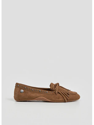 Mocassins em Camurça Noa Fringes Camel - Pepe Jeans