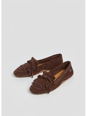 Mocassins em Camurça Noa Fringes Castanho - Pepe Jeans 