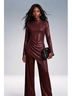 Blusa Comprida Bordeaux - SAHOCO