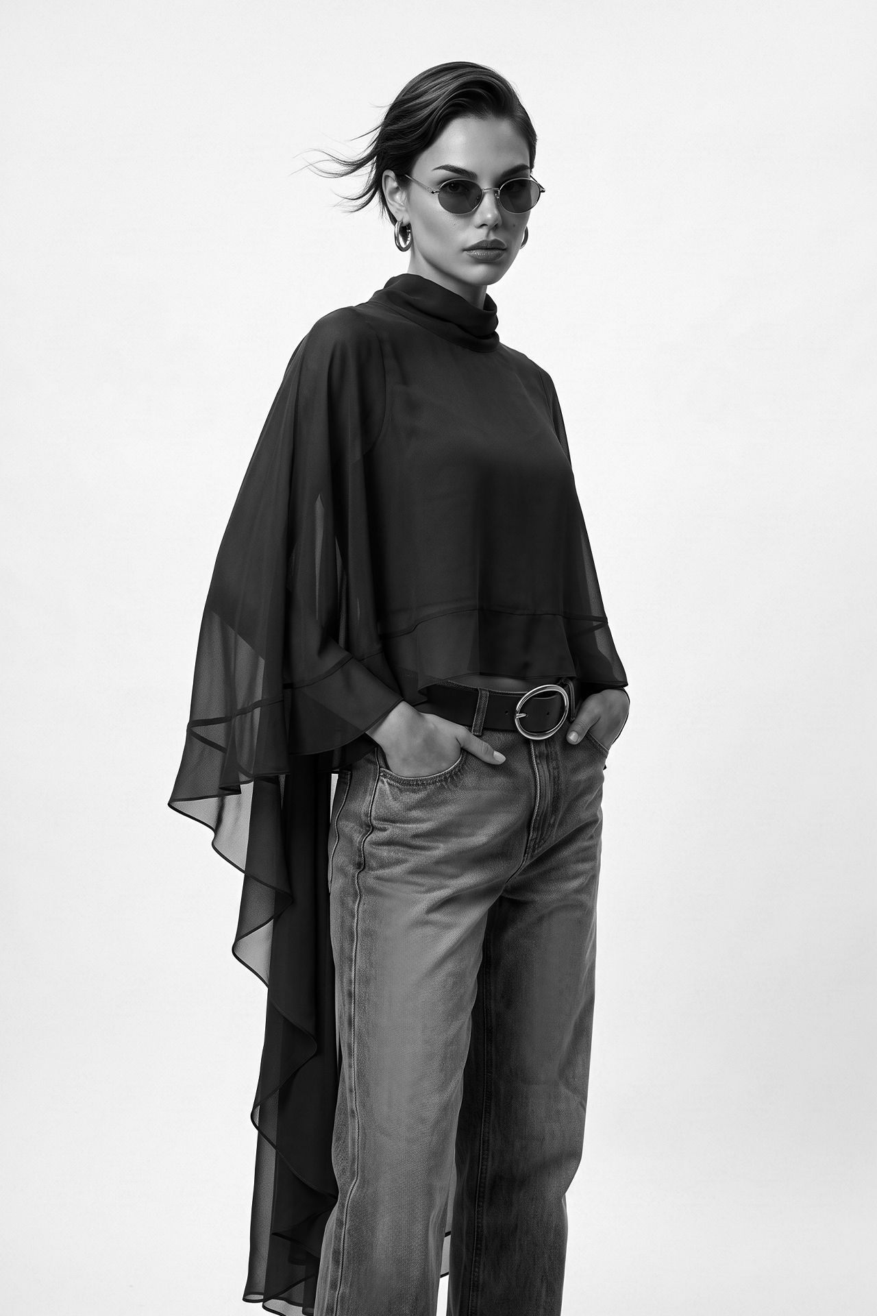 Blusa Manga Comprida Vesper Maxi Preto - SAHOCO   3