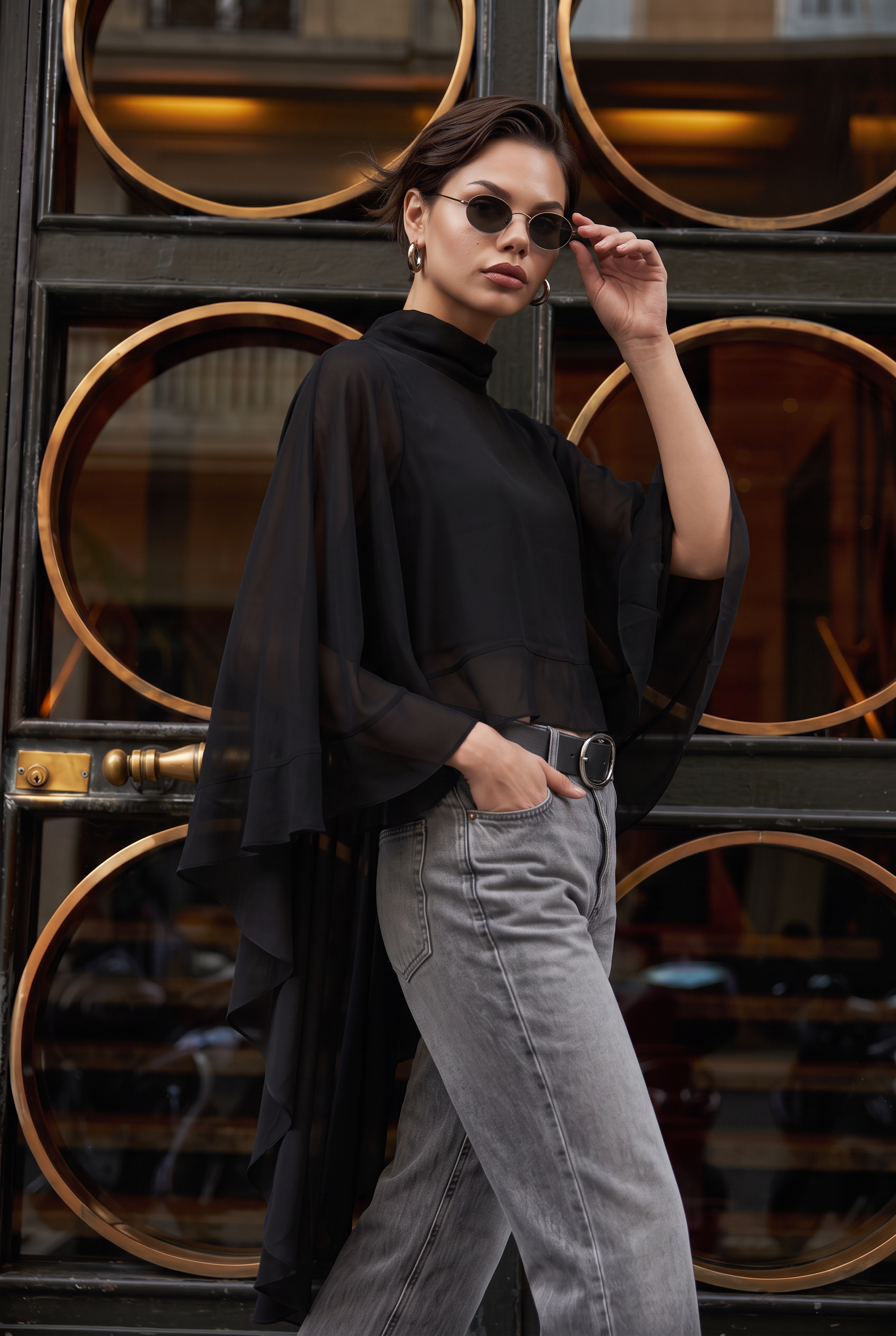 Blusa Manga Comprida Vesper Maxi Preto - SAHOCO   1