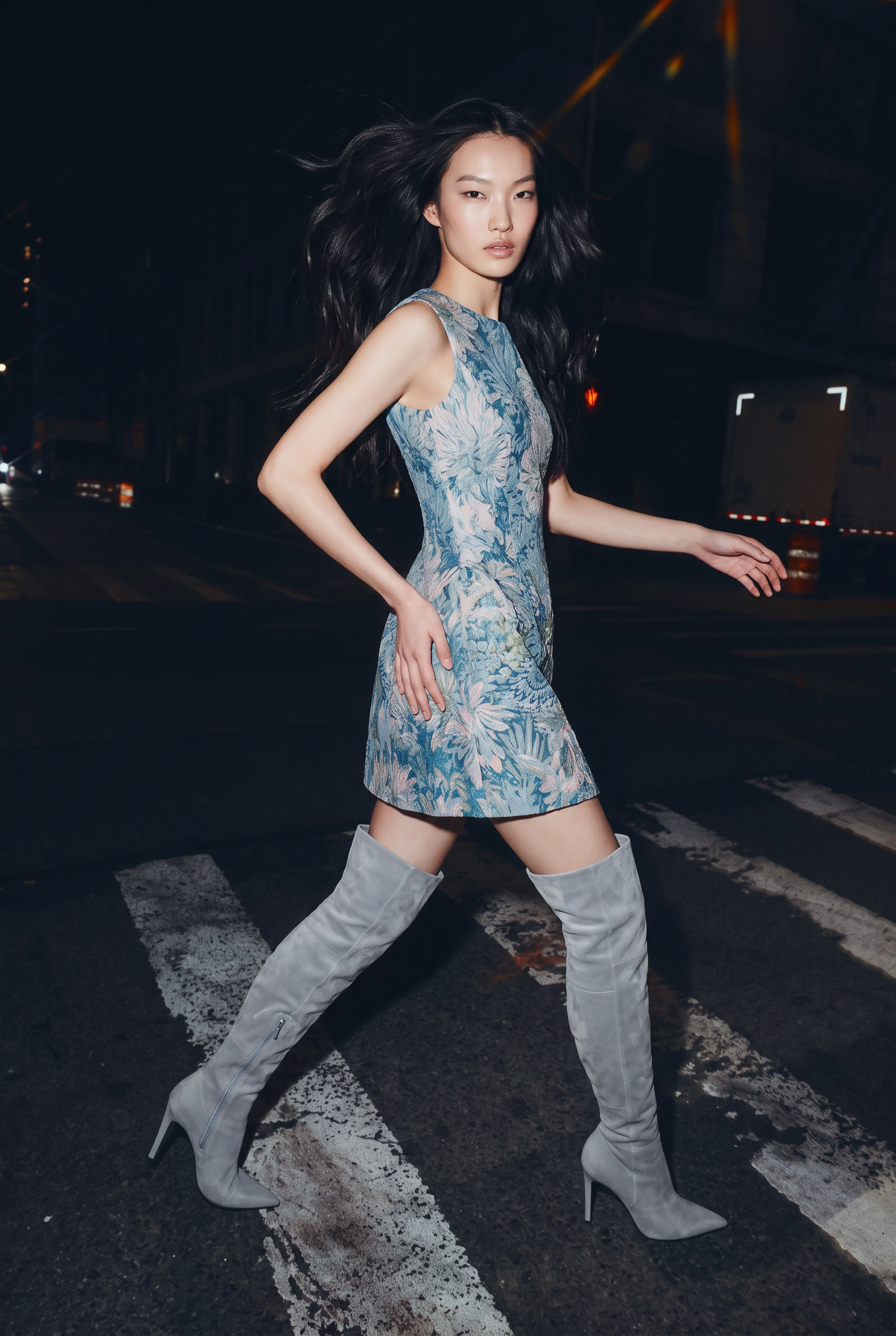Vestido Curto CALLA Floral Azul - SAHOCO  4