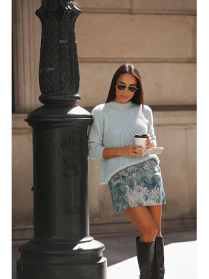 Camisola de Malha ELIN Azul Claro - SAHOCO 