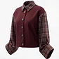 Camisa CLEO com Mangas Xadrez Bordeaux - SAHOCO - vignette 1