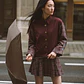 Camisa CLEO com Mangas Xadrez Bordeaux - SAHOCO - vignette 4