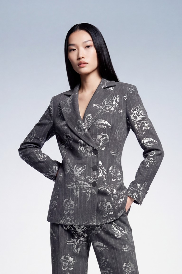 Blazer com Detalhes Prata Cinza - SAHOCO  1