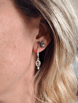 Aros fancy topacio blanco