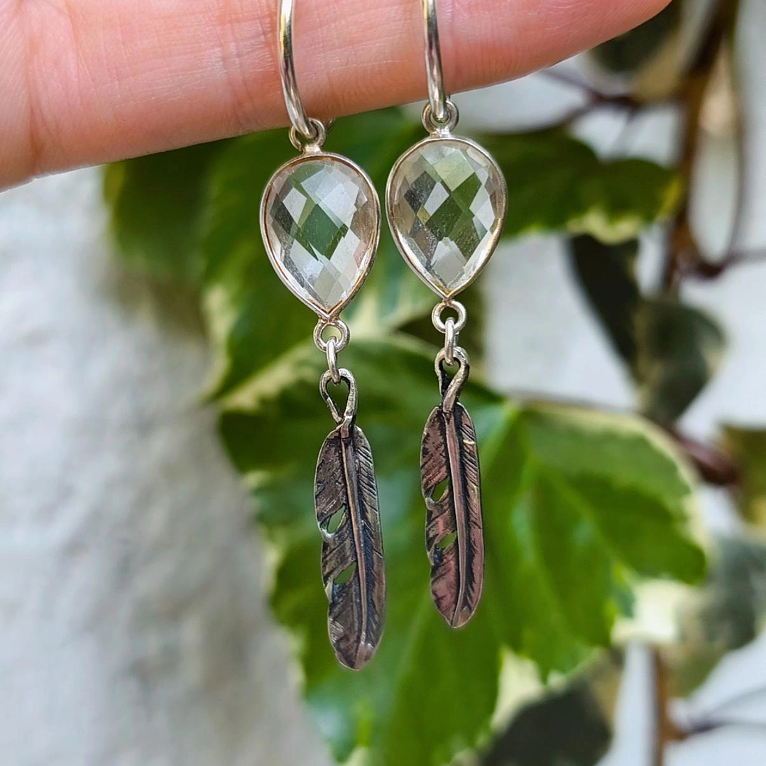 Aros pluma cristal 1