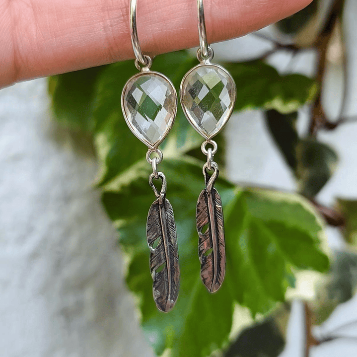 Aros pluma cristal 1