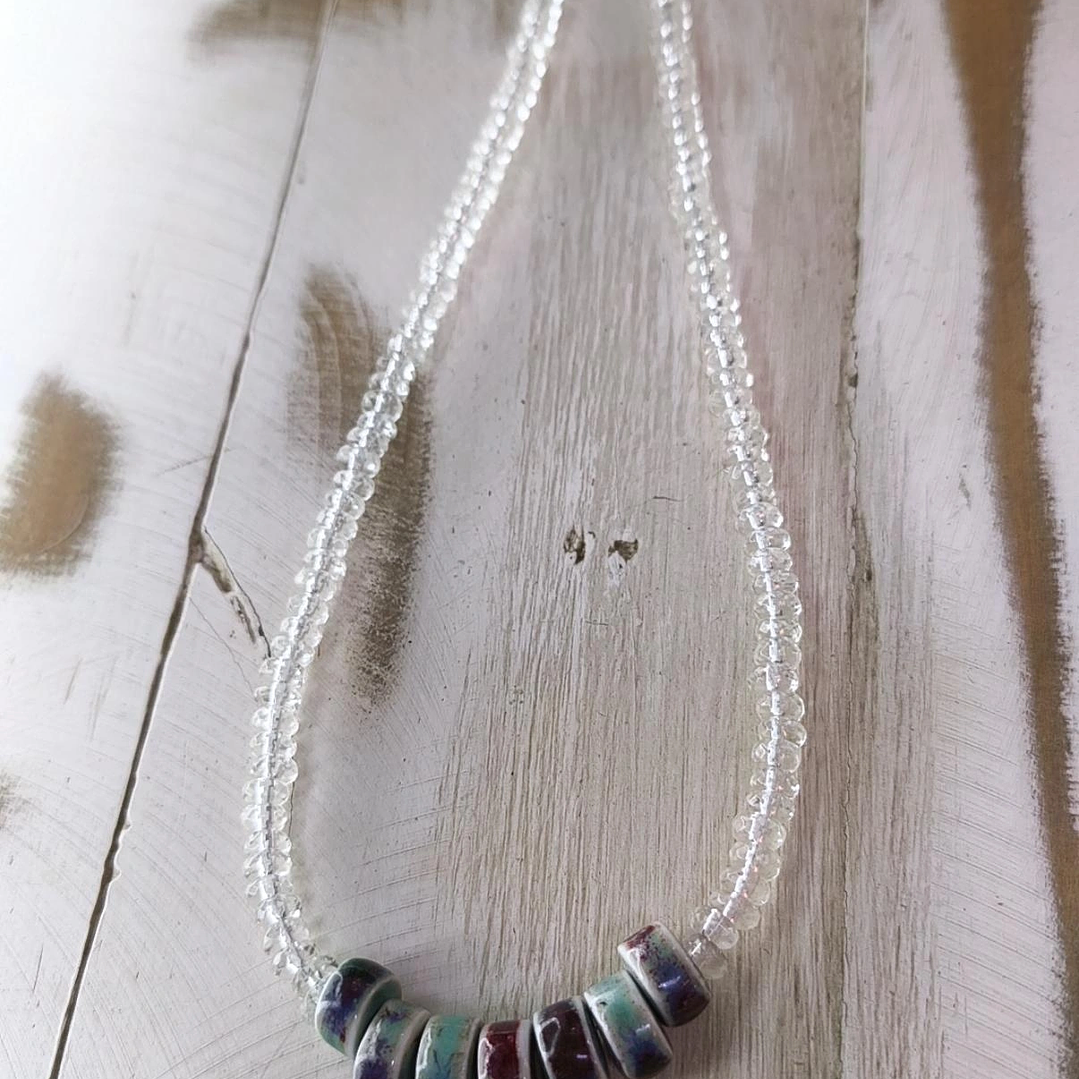 Collar cuarzo cristal y ceramica 2