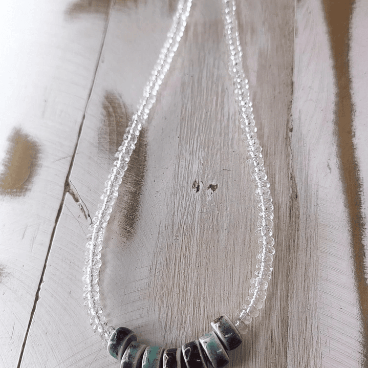 Collar cuarzo cristal y ceramica 2