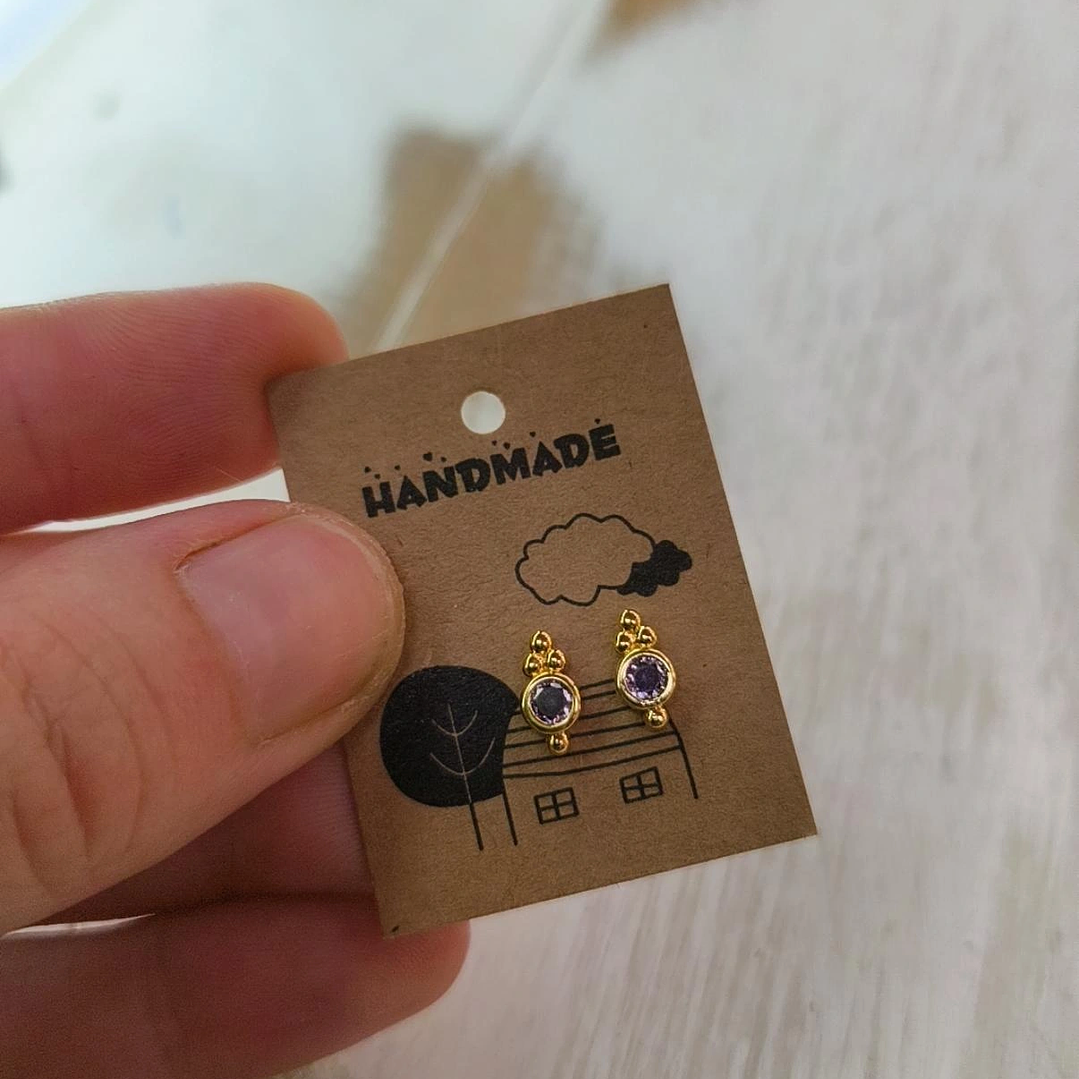 Studs zircon amatista 1