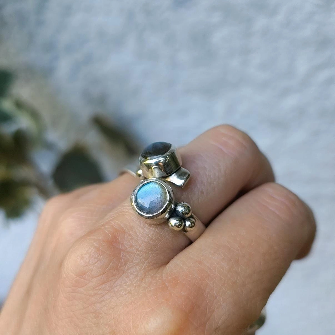 Anillo doble labradorita 2