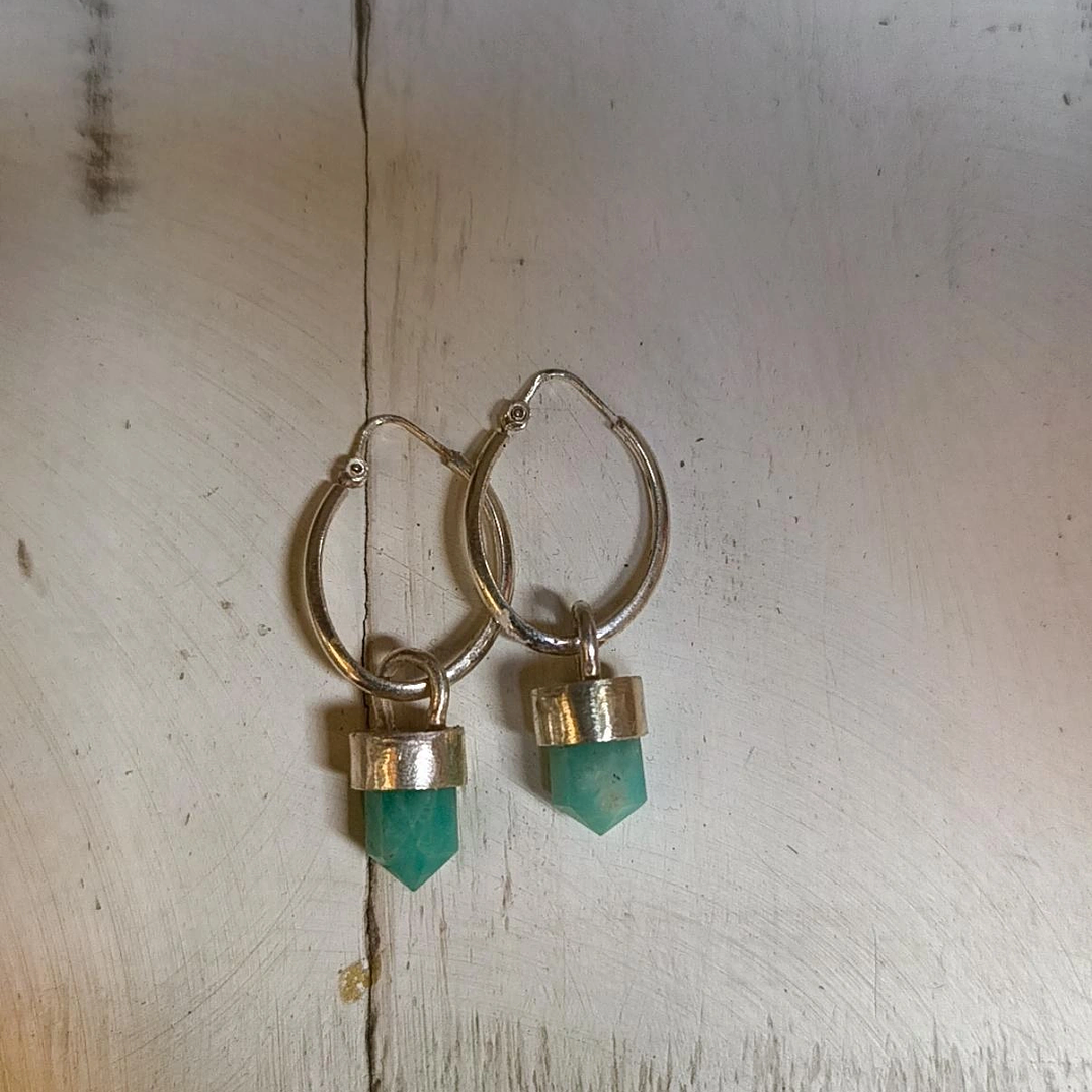 Argollas ovaladas amazonita 1