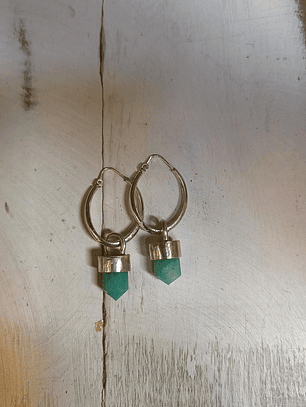 Argollas ovaladas amazonita