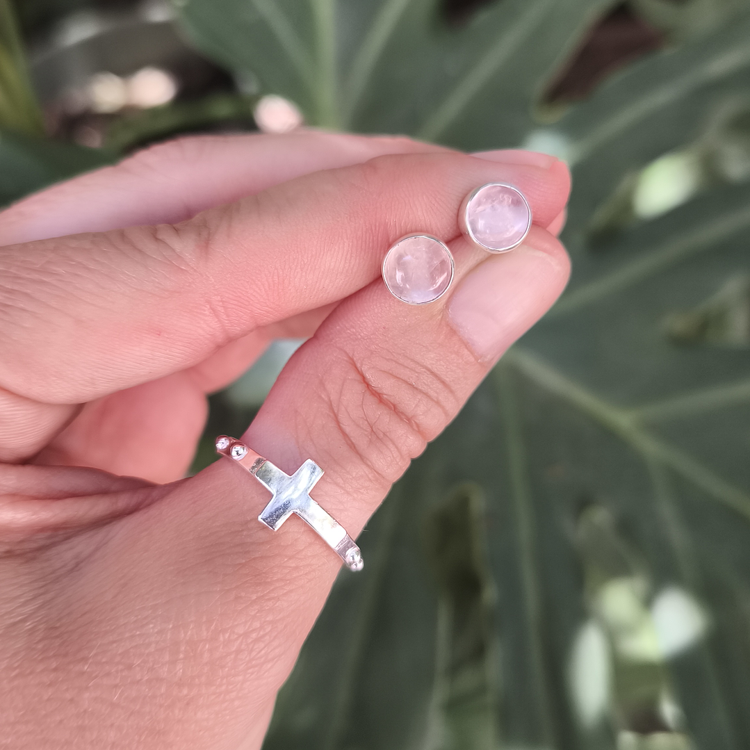 Aritos cuarzo rosa 1