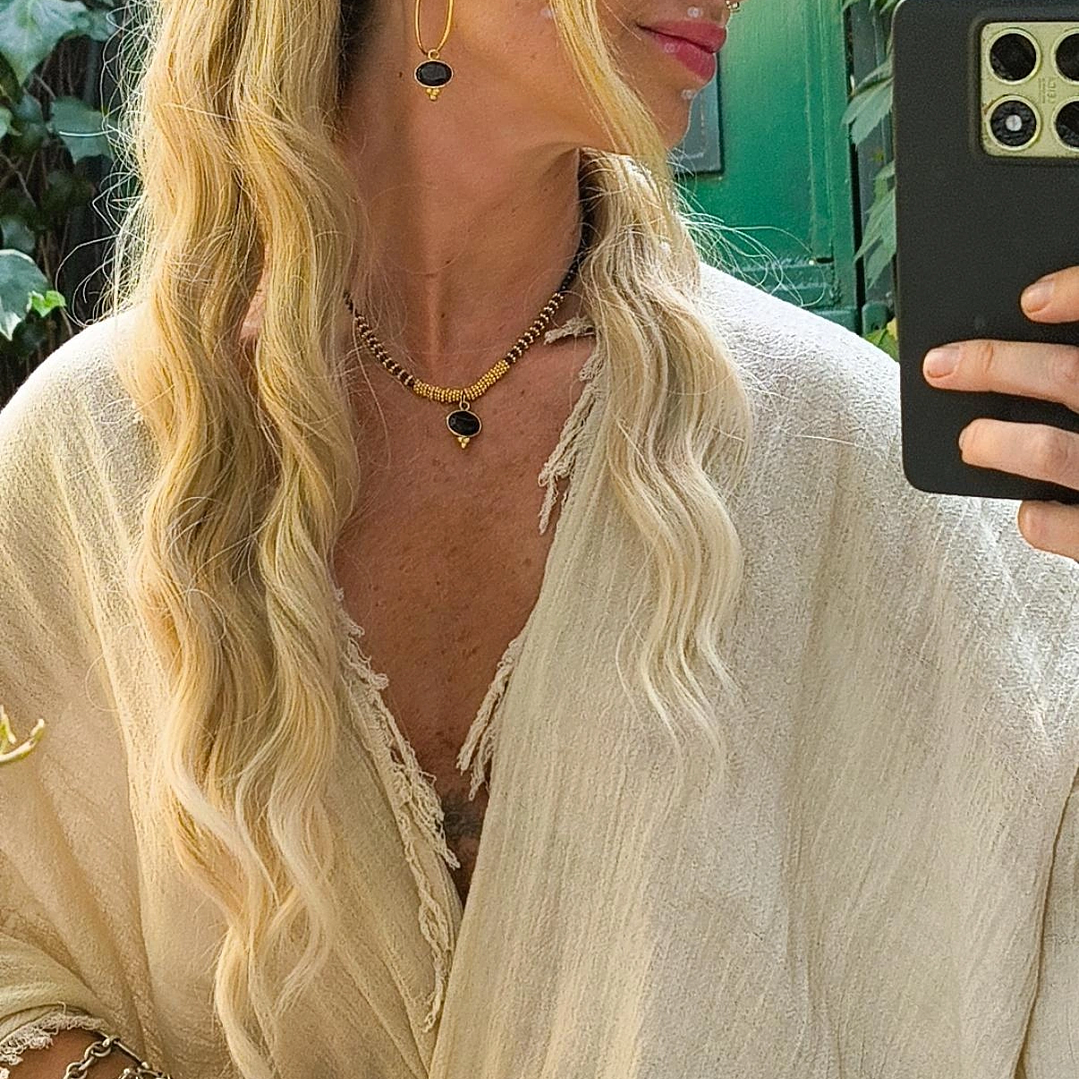 Argollas onix doré 2