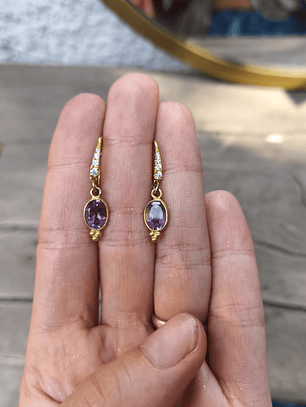 Aros Fancy amatista doré