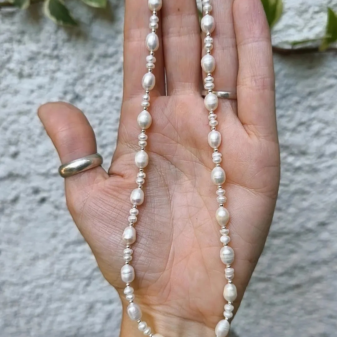 Collar perlas y plata  1