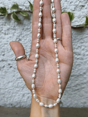 Collar perlas y plata 