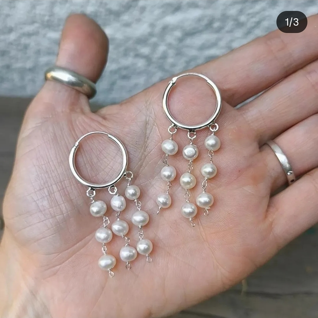 Argollas perlas de rio 1