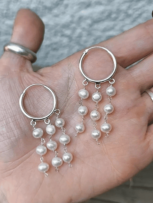 Argollas perlas de rio