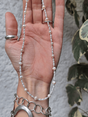 Collar perlas de rio y plata 2