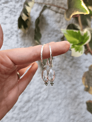 Argollas Lady facetada rosa