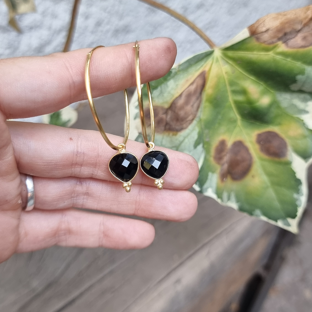 Argollas Lady onix oro 1