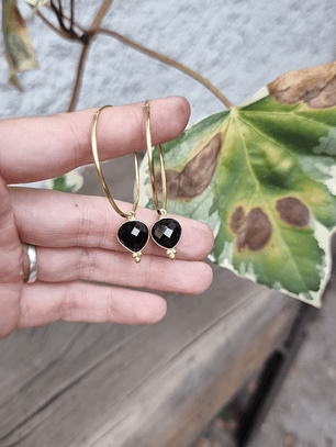 Argollas Lady onix oro