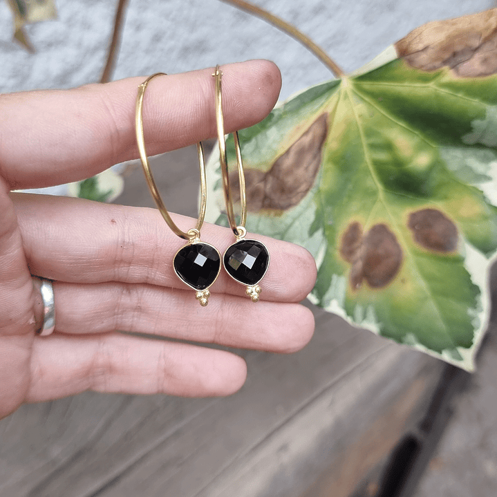 Argollas Lady onix oro 1