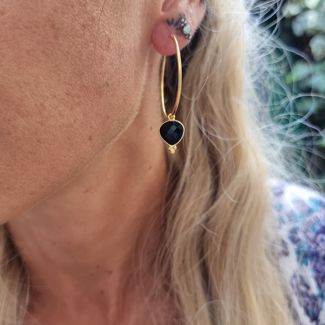 Argollas Lady onix oro 2