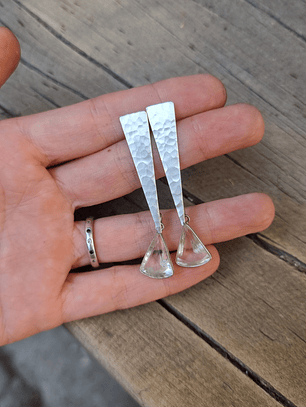 Aros triangulo cuarzo cristal