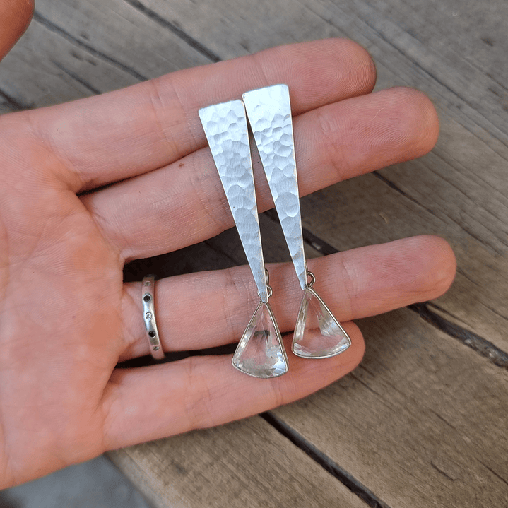 Aros triangulo cuarzo cristal 1