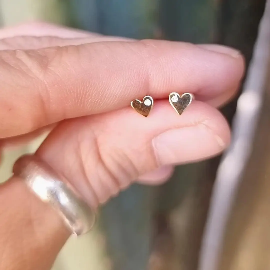 Corazon mini con zircon plata bañado oro 18k 1