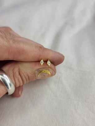 Arito rombo baño oro 18k