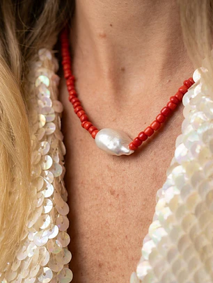 Collar Perla de coral 