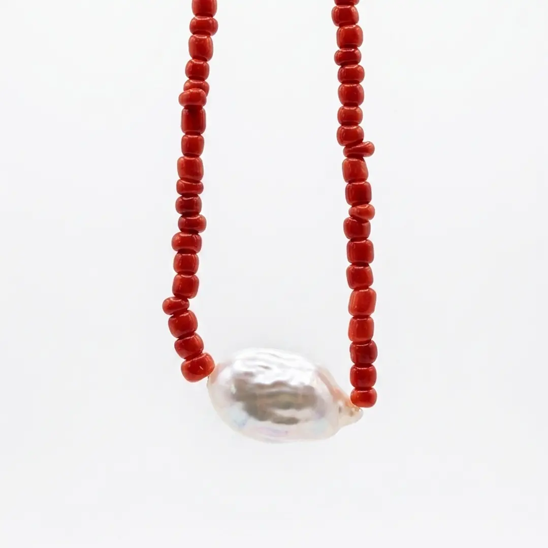 Collar Perla de coral  3