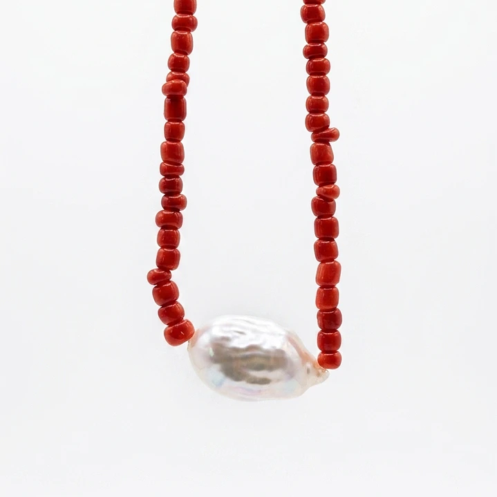 Collar Perla de coral  3
