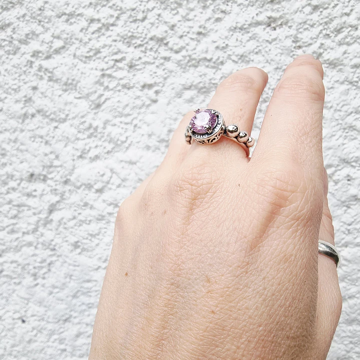 Anillo Vintage Circón Rosé 2