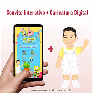 Convite interativo + Caricatura digital 