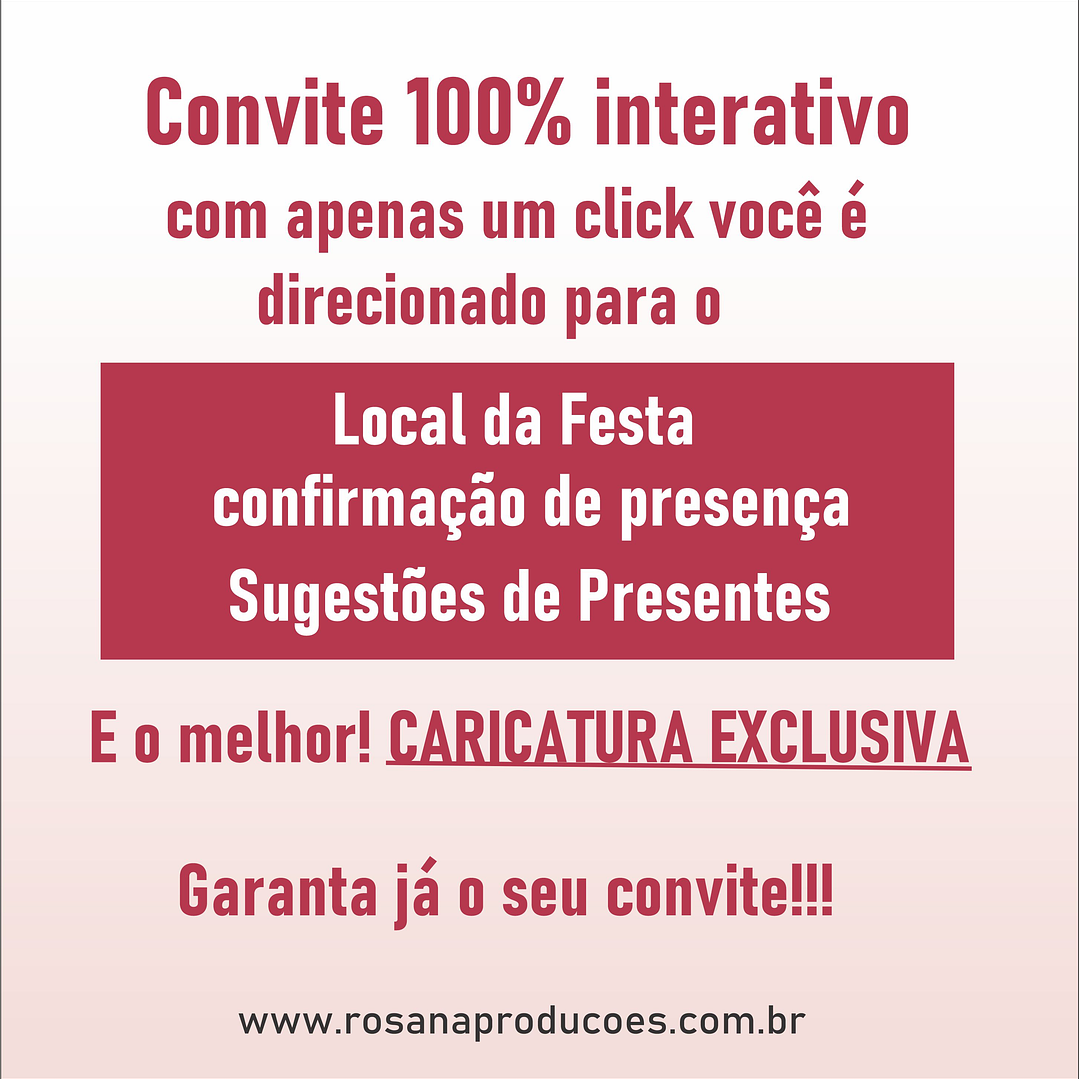 Convite interativo + Caricatura digital  2