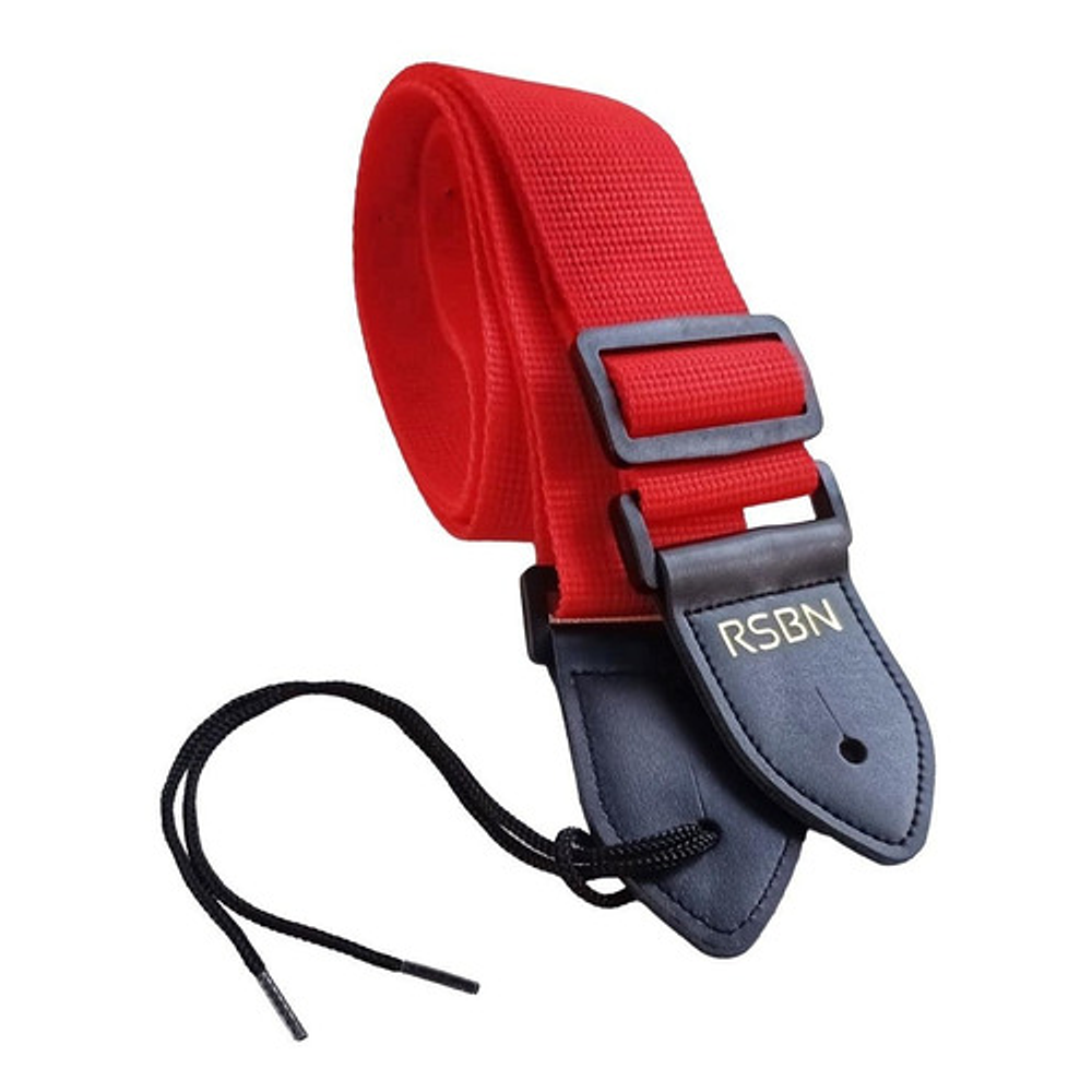 Correa RSBN Polypro Red Para Guitarra o Bajo - Puntas Cuero