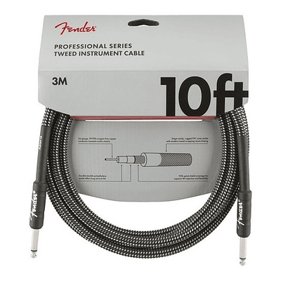 Cable Fender Professional Series Tweed Gris 3m Recto-Recto