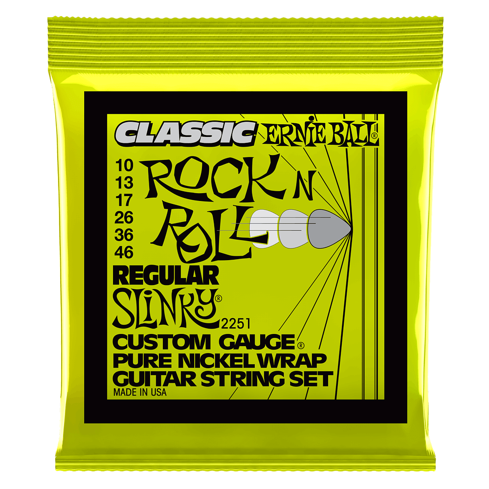 Regular Slinky Classic Rock n Roll Pure Nickel Wrap Electric Guitar Strings - 10-46 
